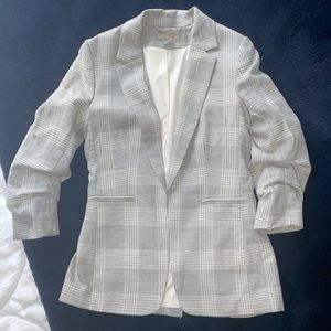 H&M gray plaid blazer in XS